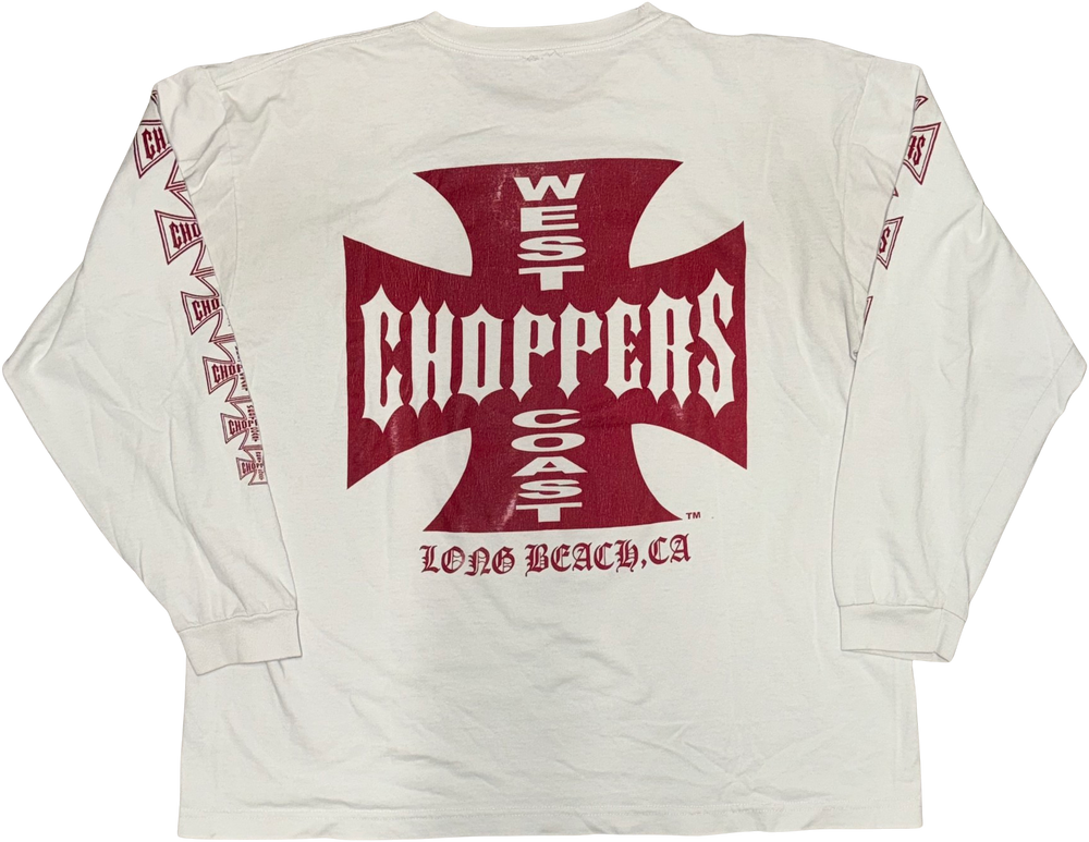 West Coast Choppers 'Classic Logo' Vintage White Longsleeve Tee