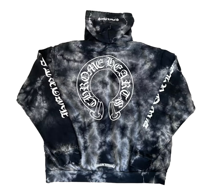 Chrome Hearts 'Black Tie Dye' Horseshoe Hoodie