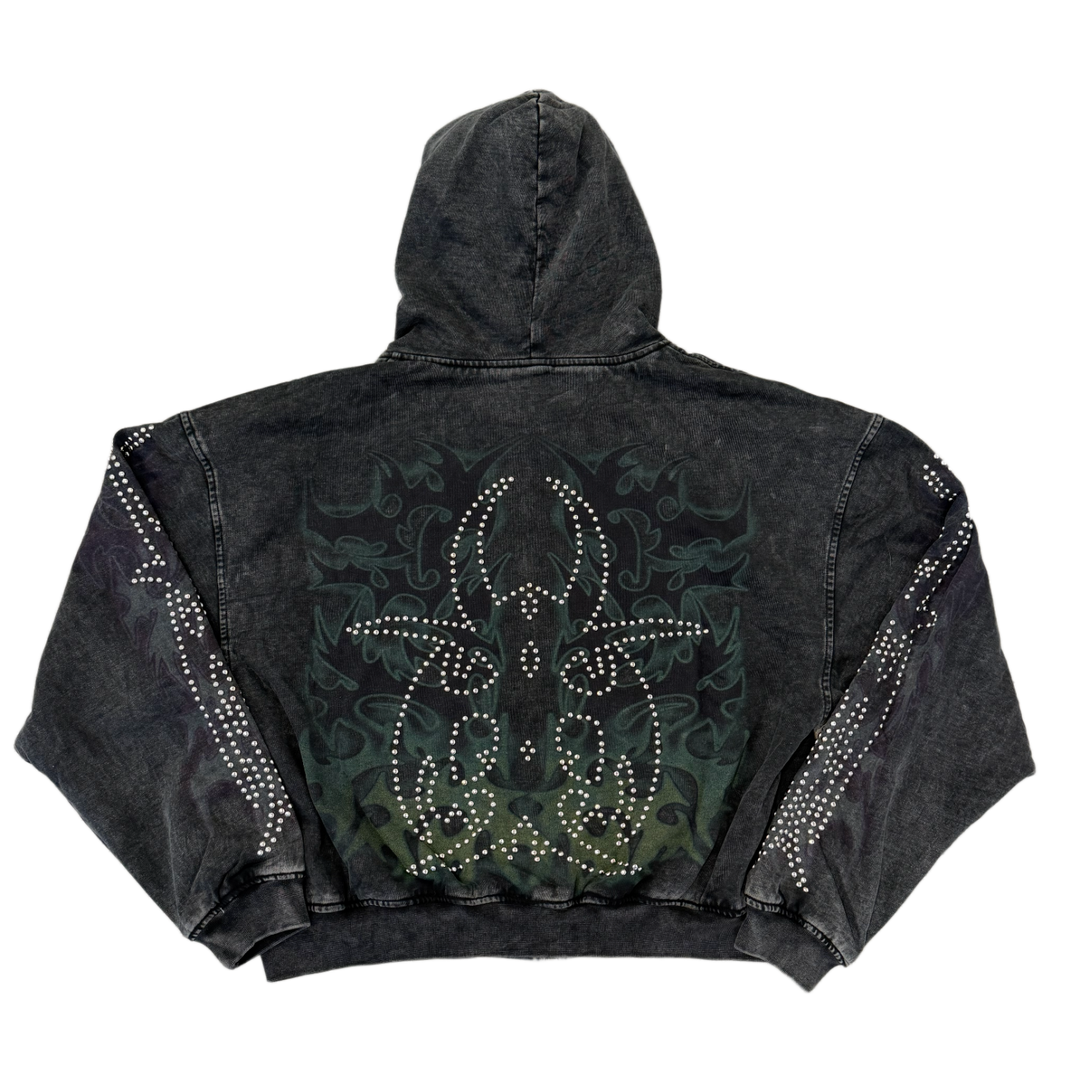 Chew Forever 'Studded Roach' Washed Black Zip