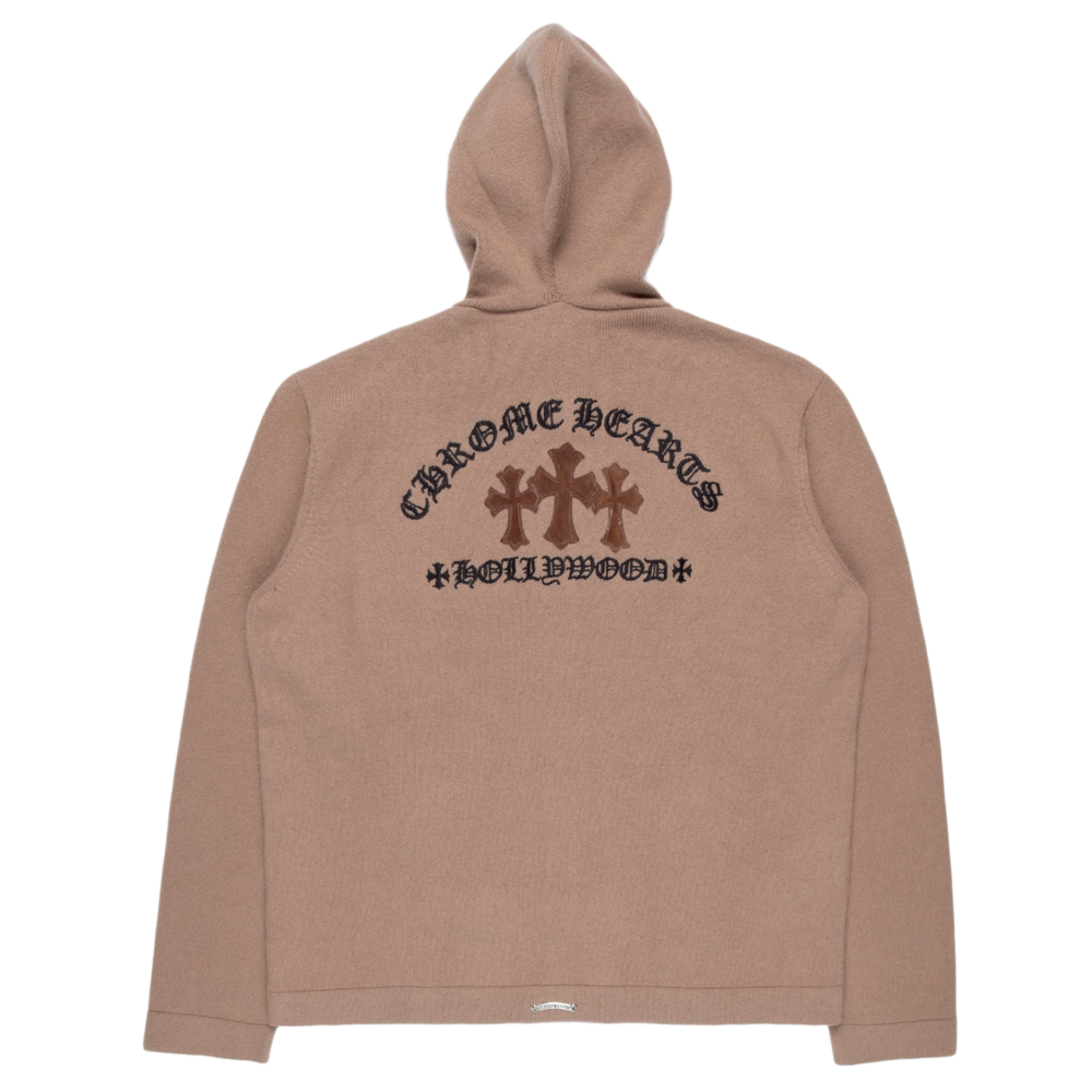 Chrome Hearts 'Light Brown' Cashmere Zip-Up