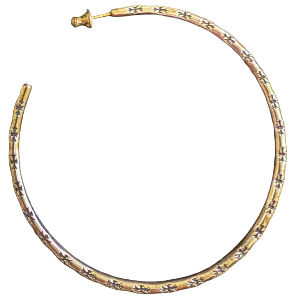 Chrome Hearts 'Cross' Gold Hoop Earring