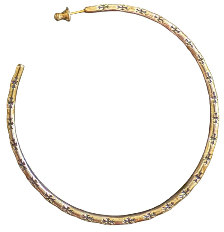 Chrome Hearts 'Cross' Gold Hoop Earring