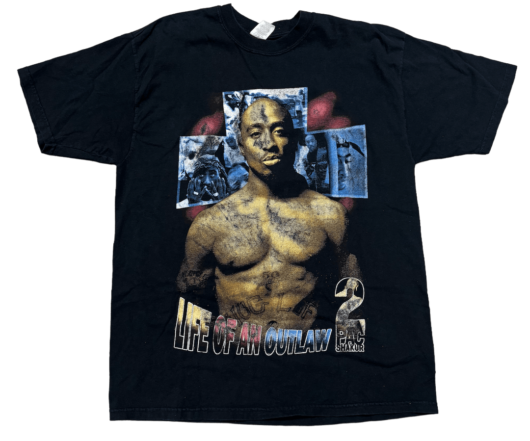 Not Applicable 'Tupac Life of an Outlaw' Vintage Black Tee