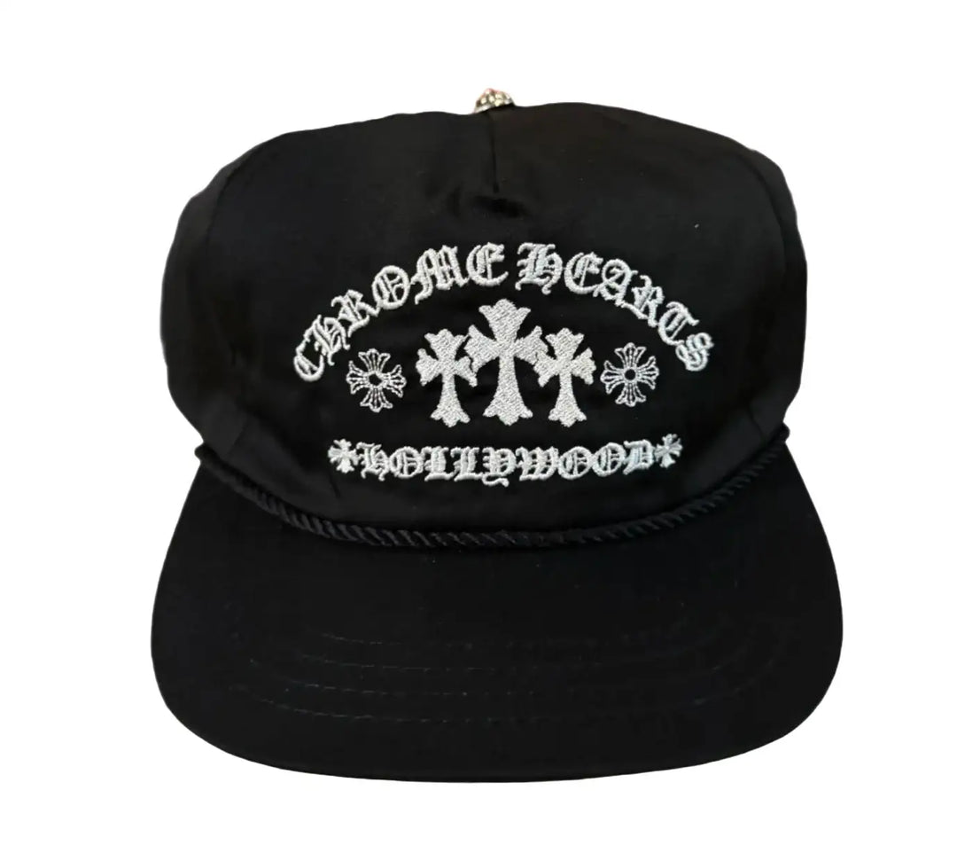 帽子 chromehearts gas station cap Chrome Hearts 'Black' Embroidered Gas Station Hat – Showroom LA