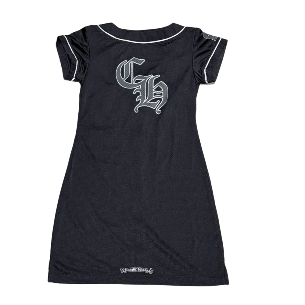 Chrome Hearts 'Black' CH Logo Baseball Mesh Button Up Women's Jersey