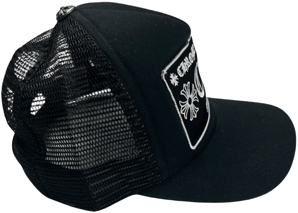 Chrome Hearts 'Paris CH' Black Trucker Hat