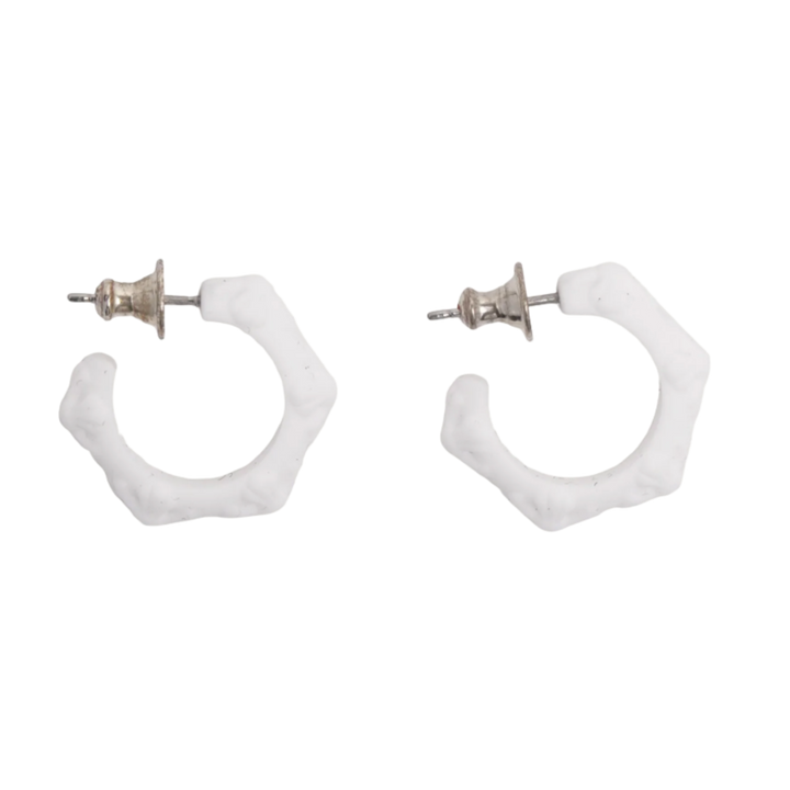 Chrome Hearts 'White Silicone' Hoop Earrings 2 Pair