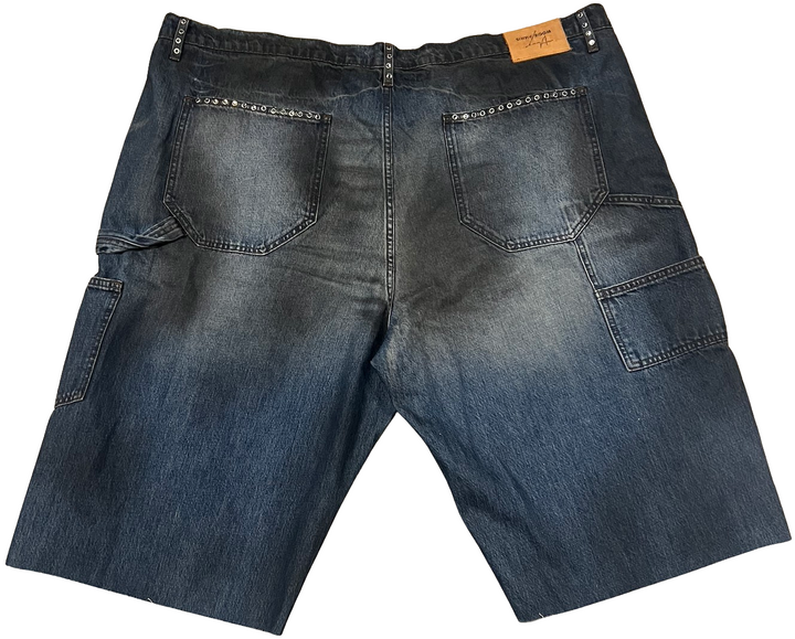 Bossi 'Dark Navy' Studded Denim Shorts