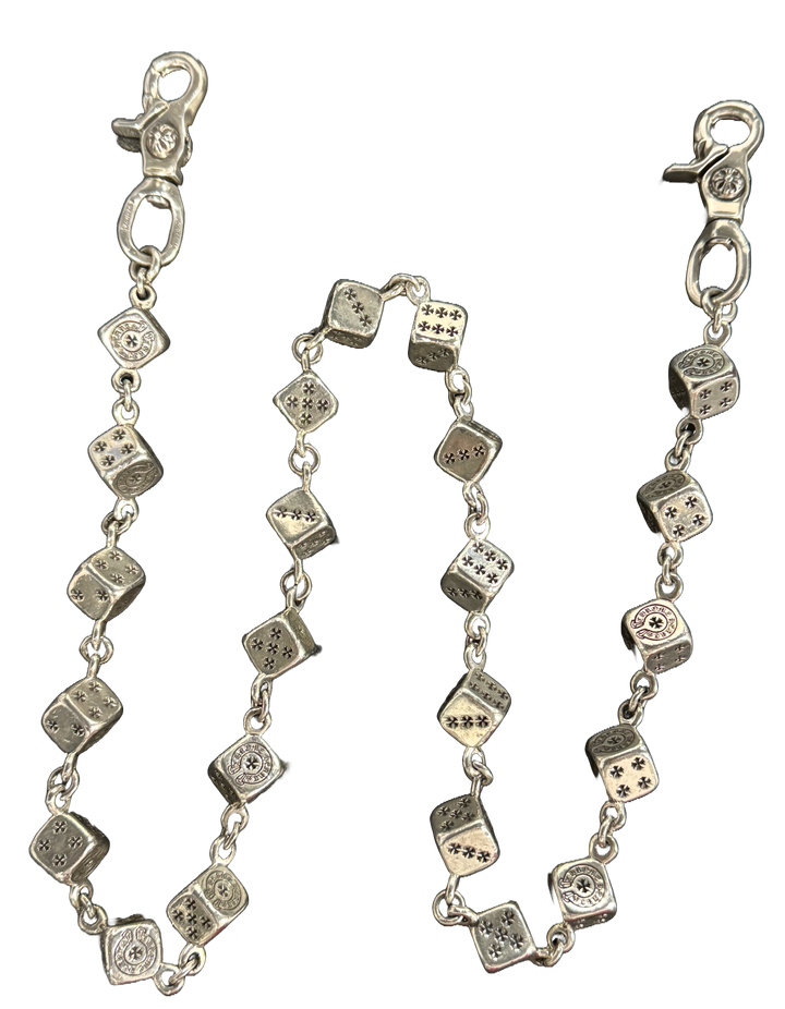 Chrome Hearts 'Jumbo Dice' 38in Silver Wallet Chain