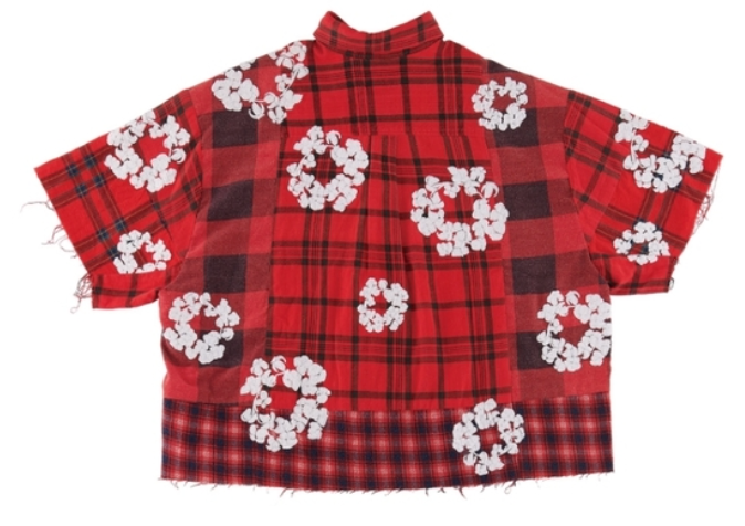 Denim Tears x Readymade 'Check' Wreath Short Sleeve Flannel Shirt