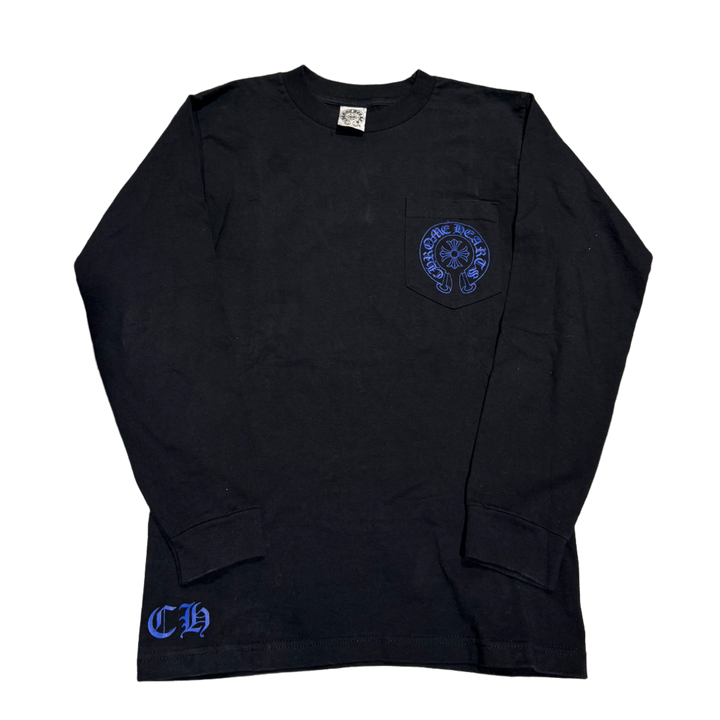 Chrome Hearts 'Staff Blue Cross' Black Longsleeve