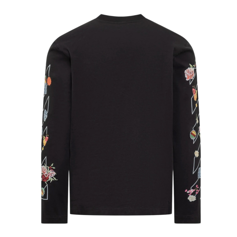 Off-White 'Black' Floral Longsleeve Tee