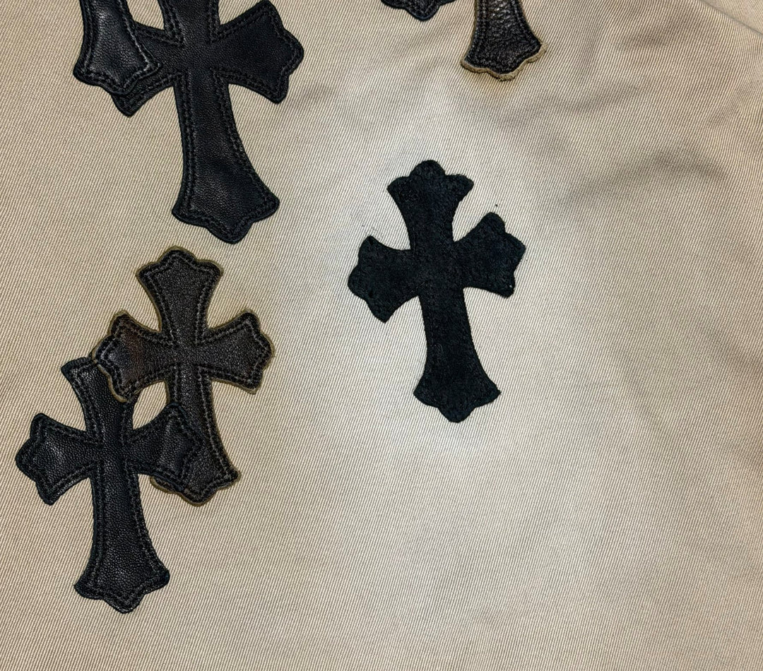 Chrome Hearts 'Black Camo Checker' Cross Patch Tan Chino Pants