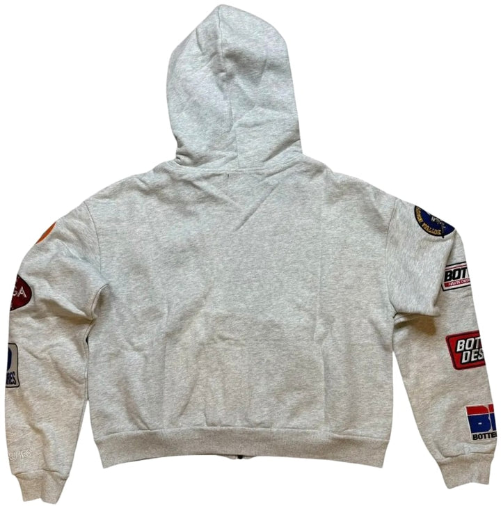 Bottega Desires 'Patches' Grey Zip Up Hoodie