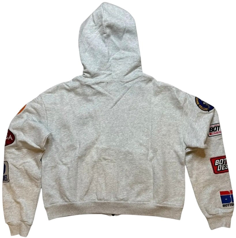 Bottega Desires 'Patches' Grey Zip Up Hoodie