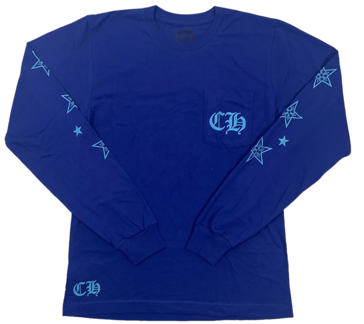 Chrome Hearts Pocket Logo 'Blue Stars' Long Sleeve