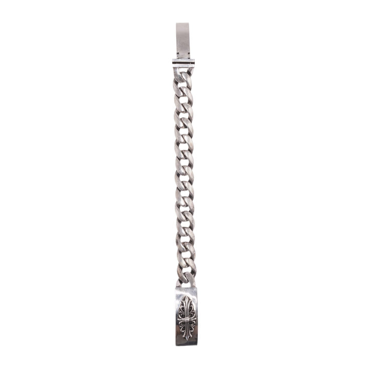 Chrome Hearts 'Floral Cross' 9.5in Silver Bracelet