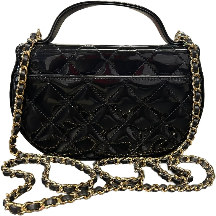 Chanel 'Mini CC' Quilted Patent Leather Clutch