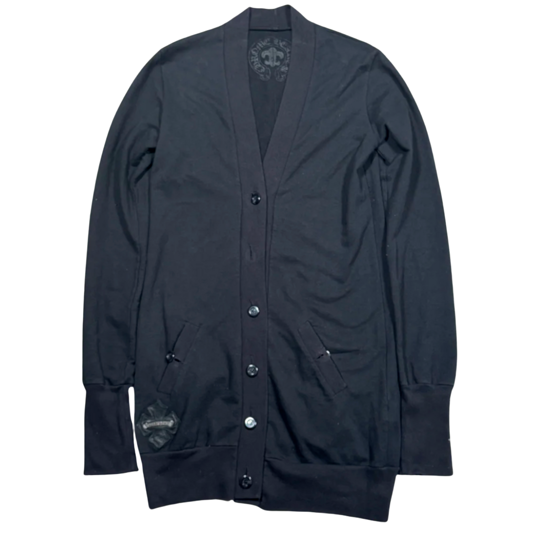 Chrome Hearts 'Patched' Black Button Up Cardigan