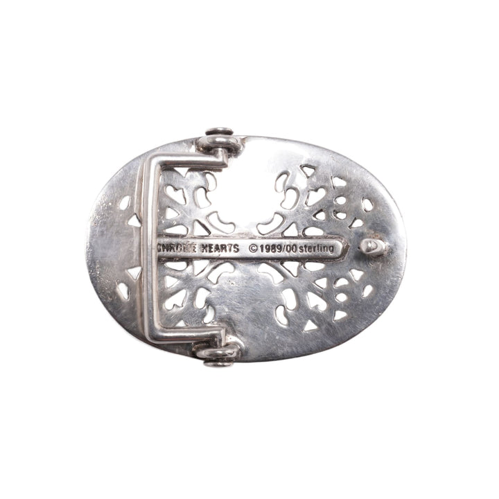 Chrome Hearts 'Diamond Oval' Silver Belt Buckle