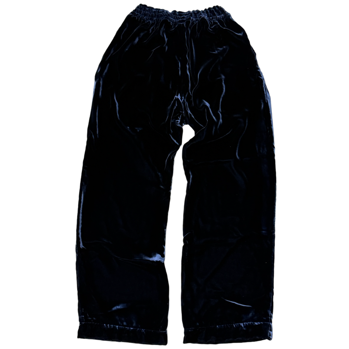 Chrome Hearts 'Navy' Y Not Black and White Embroidered Velour Track Pants