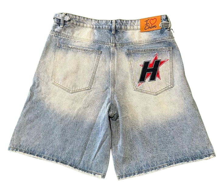 HAPPY MEMORIES DON'T DIE HMDD 'H-STAR CRYSTAL' JORT SHORTS