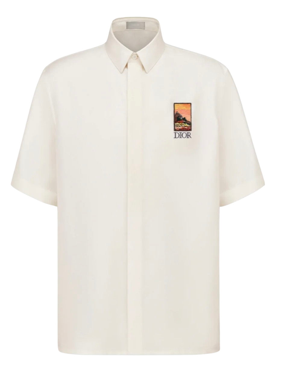 Dior 'Mount Zion' Beige Silk Button Shirt