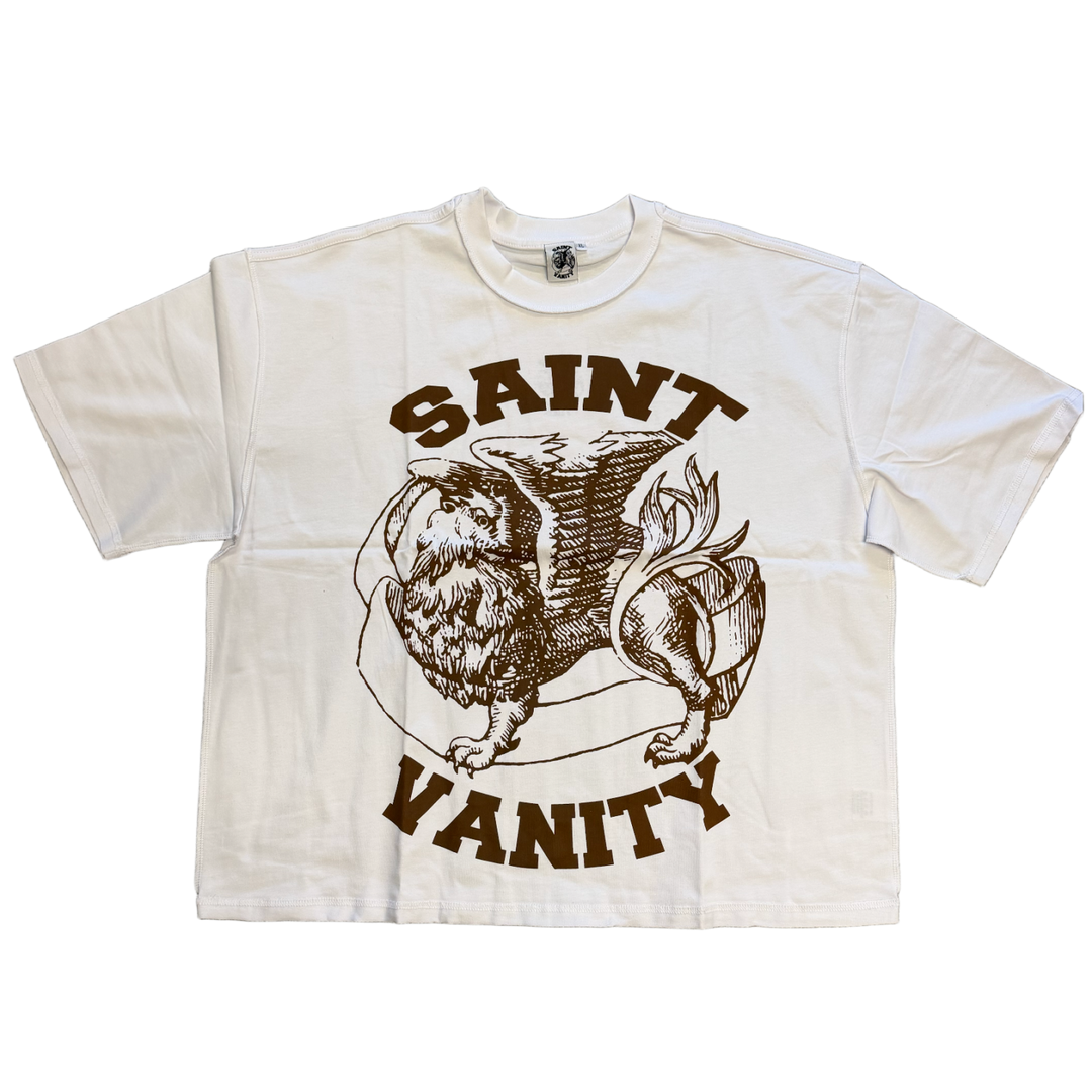 Saint Vanity 'Brown Logo' White Tee