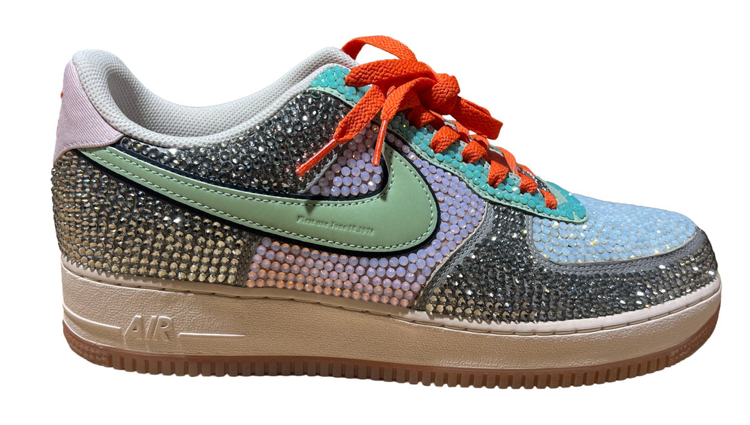 Bossi 'Orange and Pastels' Rhinestone Sneakers