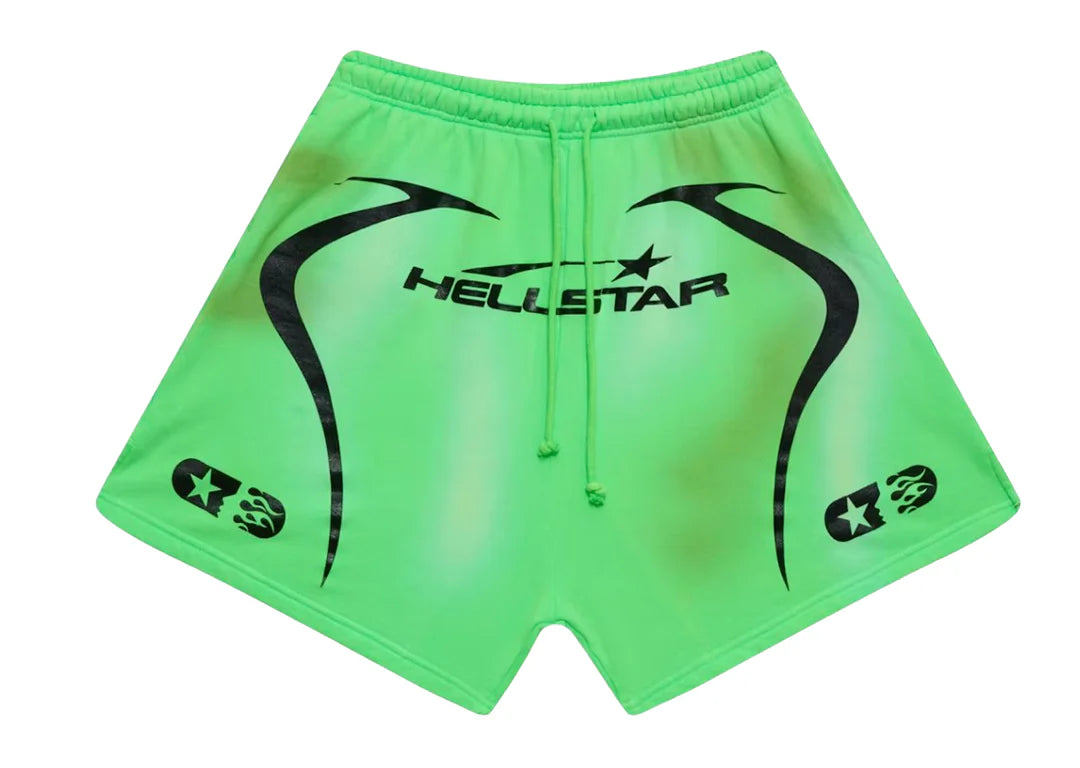 Hellstar 'Warm Up' Neon Green Sweatshort Set (Size Large)