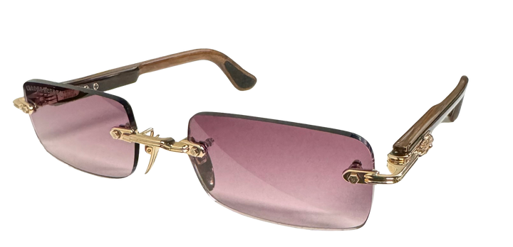 Chrome Hearts 'Deep I' Gold Buff Glasses
