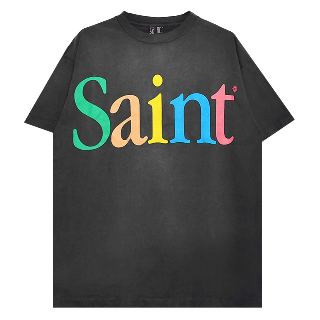 Saint Michael 'Colorful Saint' Black Tee