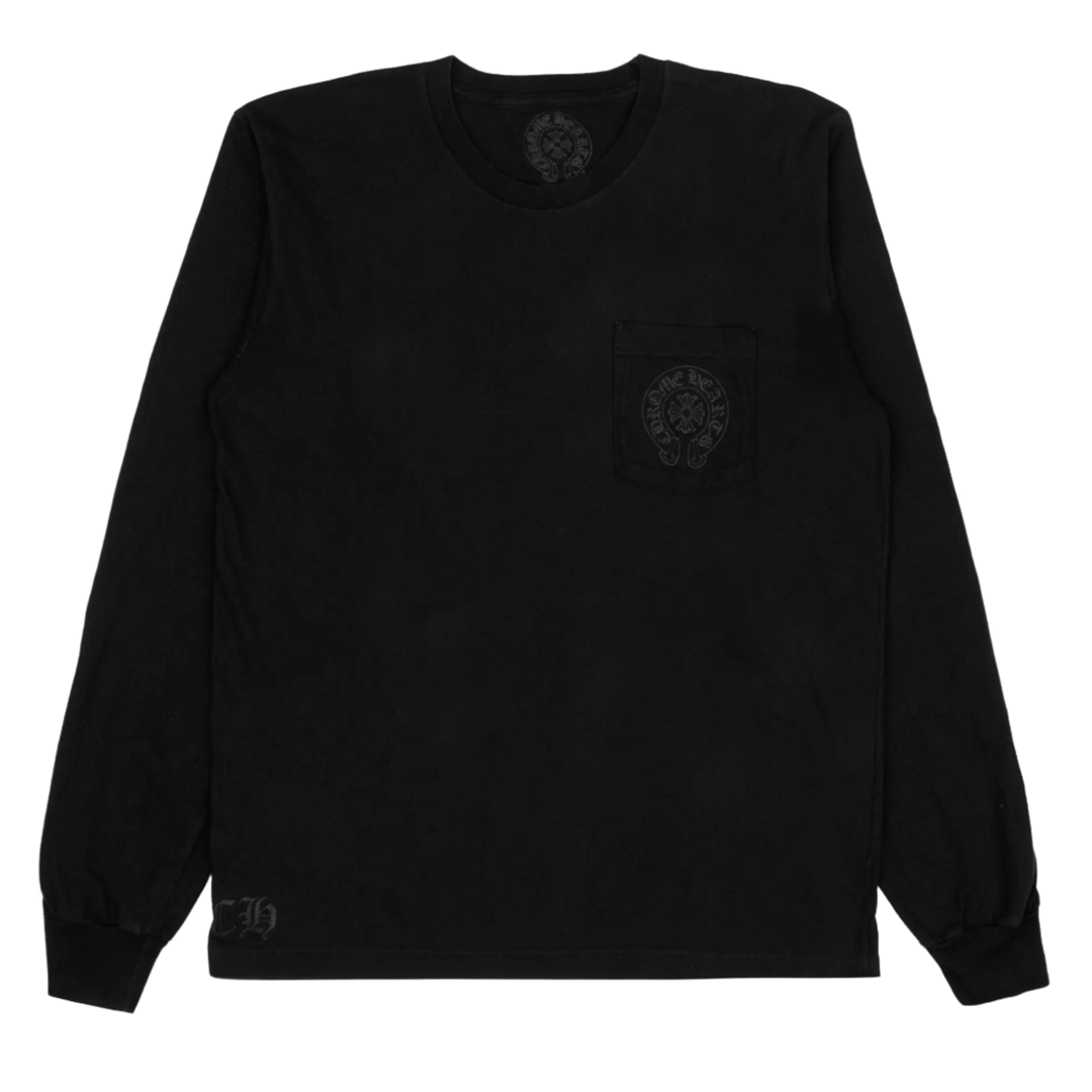 Chrome Hearts  'Black' Staff Horseshoe Logo Longsleeve