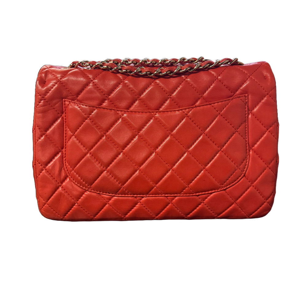 Chanel 'Dark Coral' Classic Flap Jumbo Bag