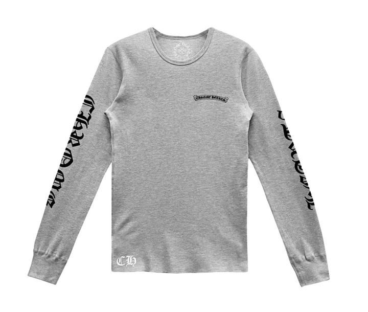 Chrome Hearts 'Scroll Logo' Grey Thermal Long Sleeve