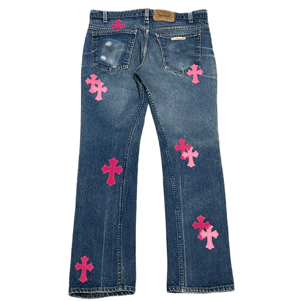 Chrome Hearts 'Double Pink' 19 Patch Levi Jeans