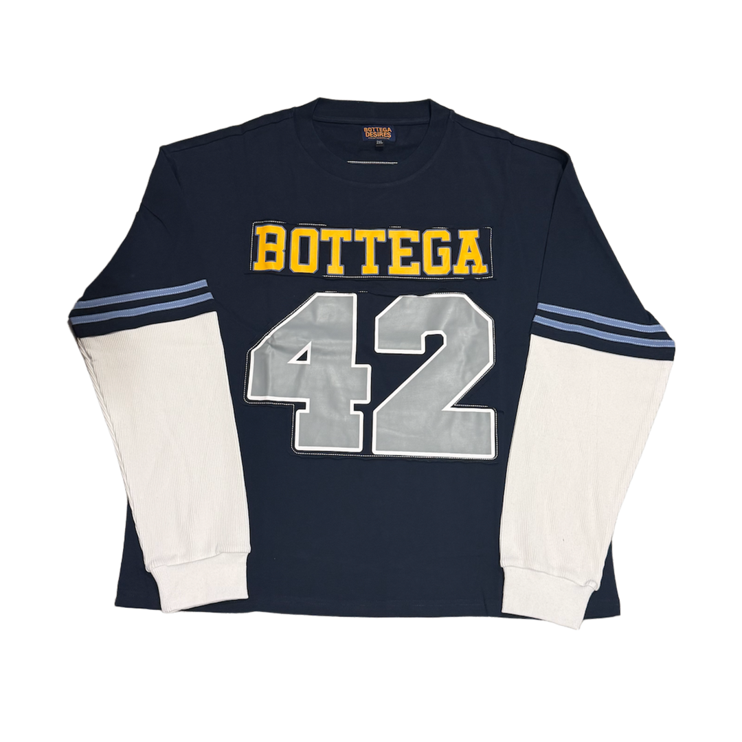 Bottega Desires 'Jackie Robinson' Navy Long Sleeve Jersey