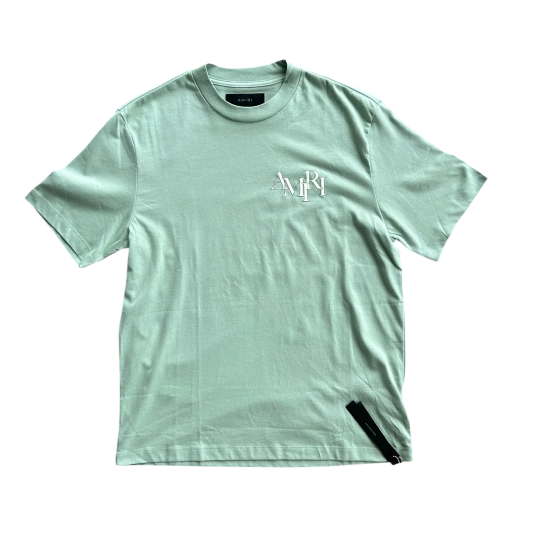 Amiri 'Staggered Logo' Green Tee