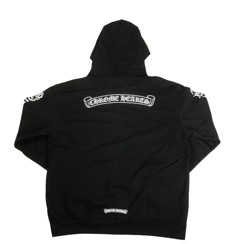 Chrome Hearts 'Fuck You' Scroll Logo Black Zip Up Hoodie
