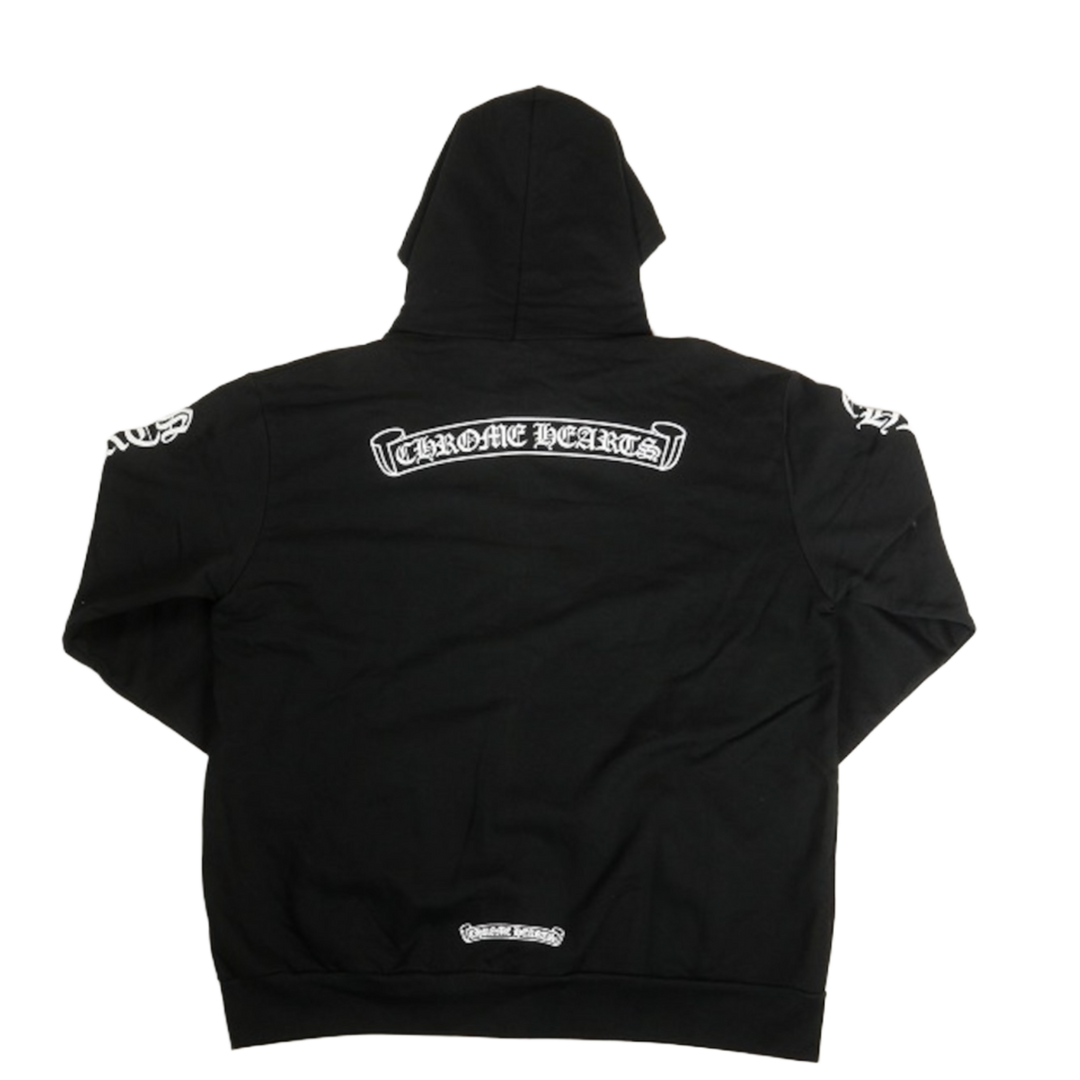Chrome Hearts 'Fuck You' Scroll Logo Black Zip Up Hoodie