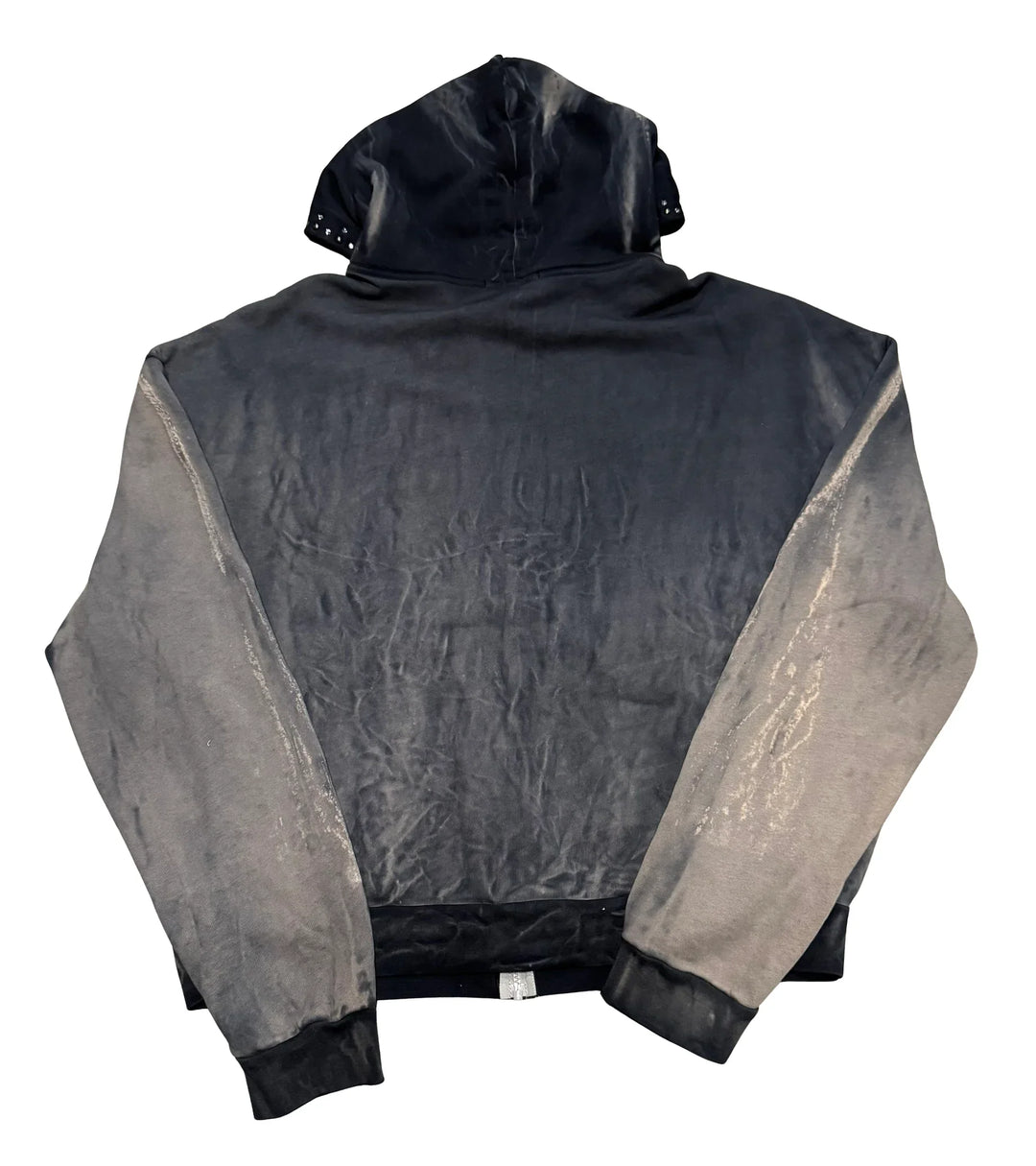 Bossi 'Sloane' Vintage Rhinestone Zip Up Hoodie