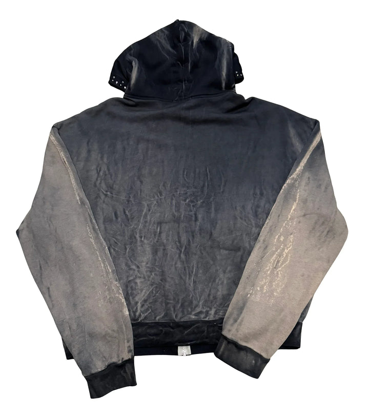Bossi 'Sloane' Vintage Rhinestone Zip Up Hoodie