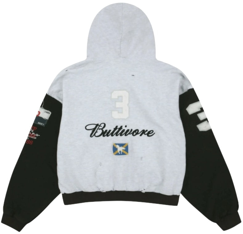 トップス protocol index buttivore zip hoodie PROTOCOL INDEX BUTTIVORE ZIP HOODIE - WHITE MELANGE -220.000 KZT
