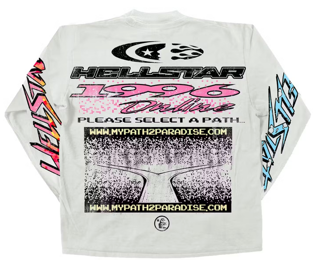 Hellstar 'Pixel' White Long-sleeve Tee