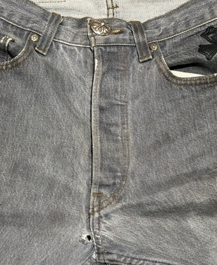Chrome Hearts '20 Patch' Faded Black Jeans
