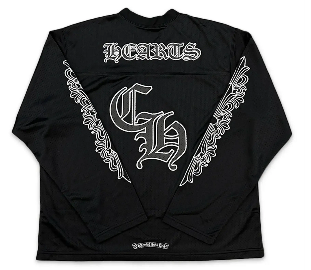 Chrome Hearts 'Black Mesh' Long Sleeve Warm Up Jersey & Pant Set Chrome Hearts 'Black Mesh' Long Sleeve Warm Up Jersey & Pant Set