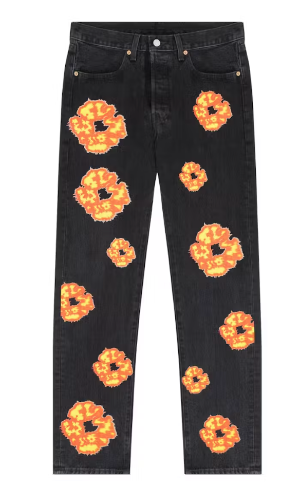 Offset Tears 'Cotton Wreath' Black Jeans