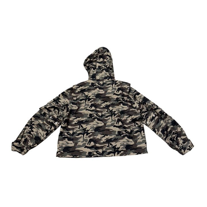 Saint Vanity 'Camo Patch Green' Zip Up Nylon Cargo Jacket