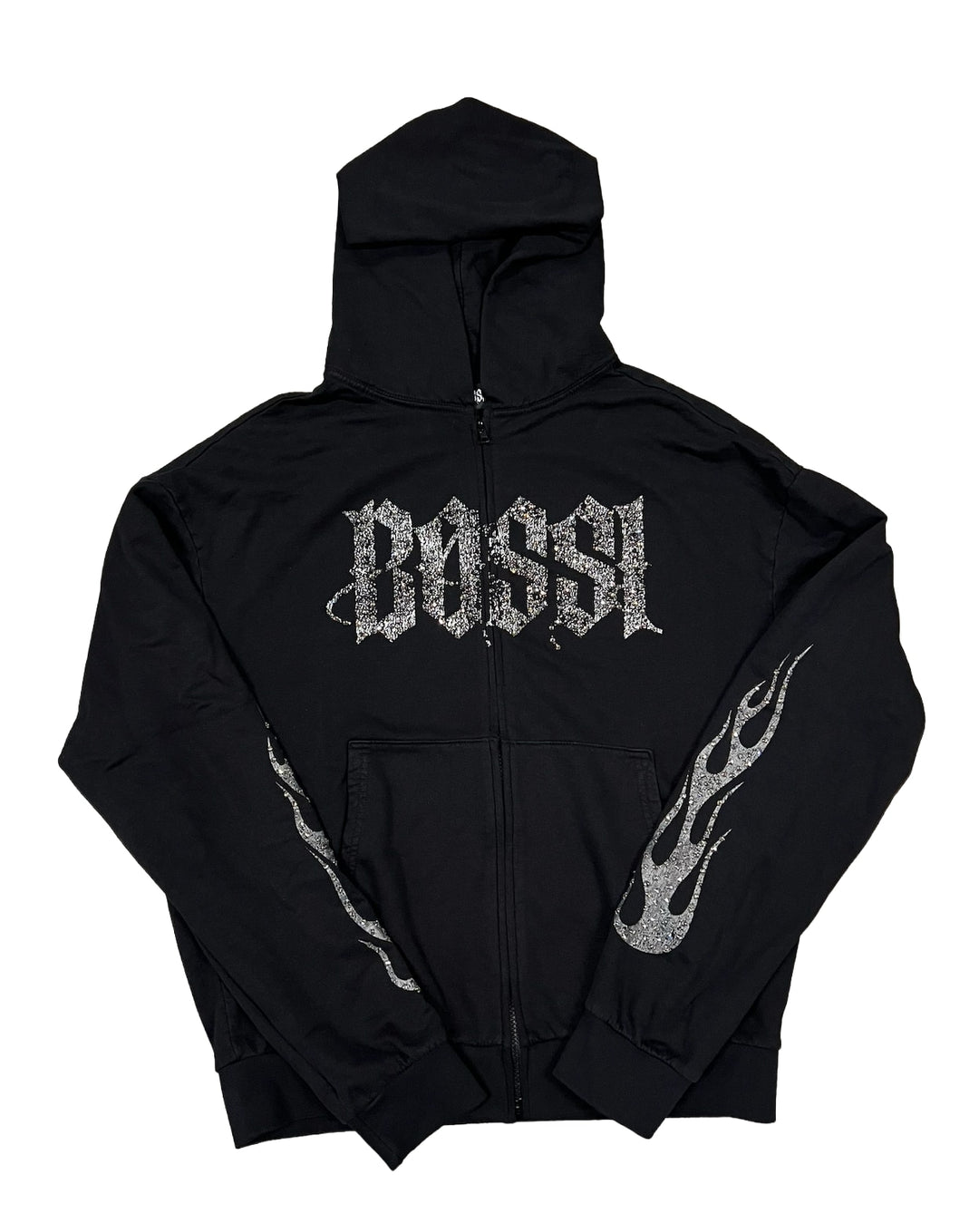 Bossi 'Grey Flame' Black Zip-Up