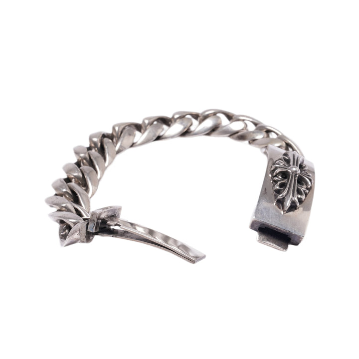 Chrome Hearts 'Floral Cross' 9.5in Silver Bracelet